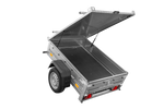 Charger l'image dans la galerie, Remorque simple essieu 750 kg PTAC 150x106 Garden Trailer 150 KIPP avec capot aluminium
