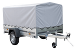 Charger l'image dans la galerie, Remorque routière avec bâche haute, arceau H-800 et roue jockey 230x125 Garden Trailer 230 KIPP
