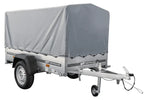 Charger l'image dans la galerie, Remorque automobile Garden Trailer 200 KIPP 200 x 106 cm avec bâche haute, arceau et roue jockey PTAC 500 kg
